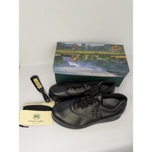 SAS Women's Free Time Black 10 WW Double Wide Walking Shoes